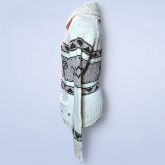 Aritzia TNA Sea to Sky Cowichan Style Lambswool Sweater - Size Large - Picture 2 of 8